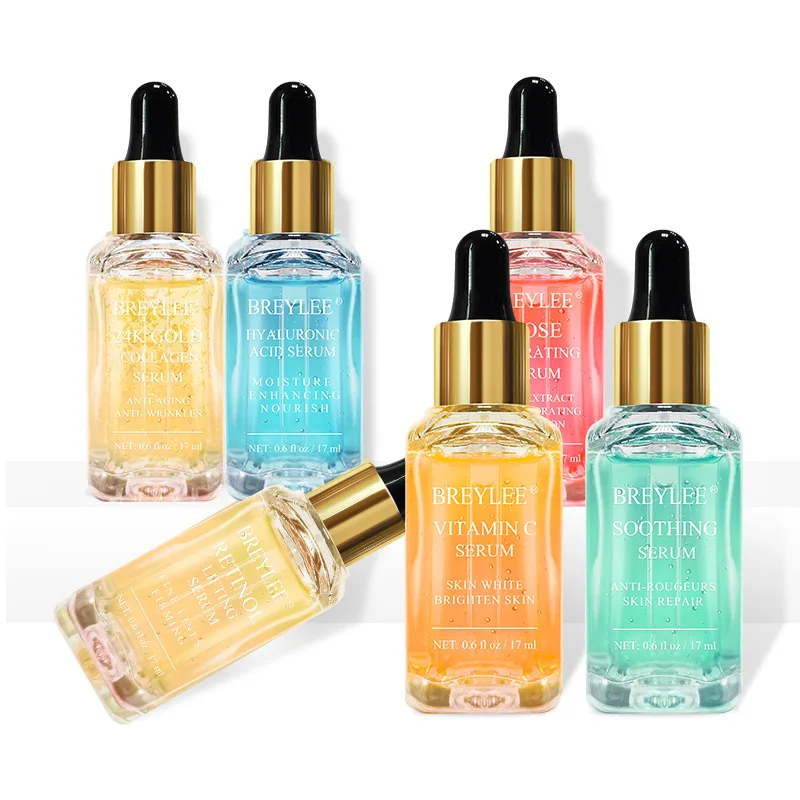 

Pure Serum Series Hyaluronic Acid Vitamin C Whitening Face Skin Care Rose Nourish 24k Gold Firm Soothing Repair Essence 1pcs