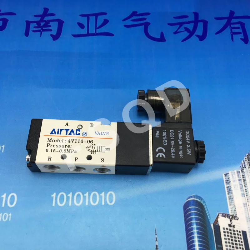 4V110-06 DC24V AC24V соленоидный воздушный клапан 5 портов 2 положения пневматические компоненты электромагнитный клапан 4V Серия