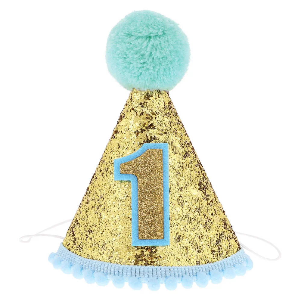 

Toyvian Birthday Cap for Baby's First Birthday Mini Cone Hat Super Charming Glittering Hat Birthday Party Photo Booth Prop