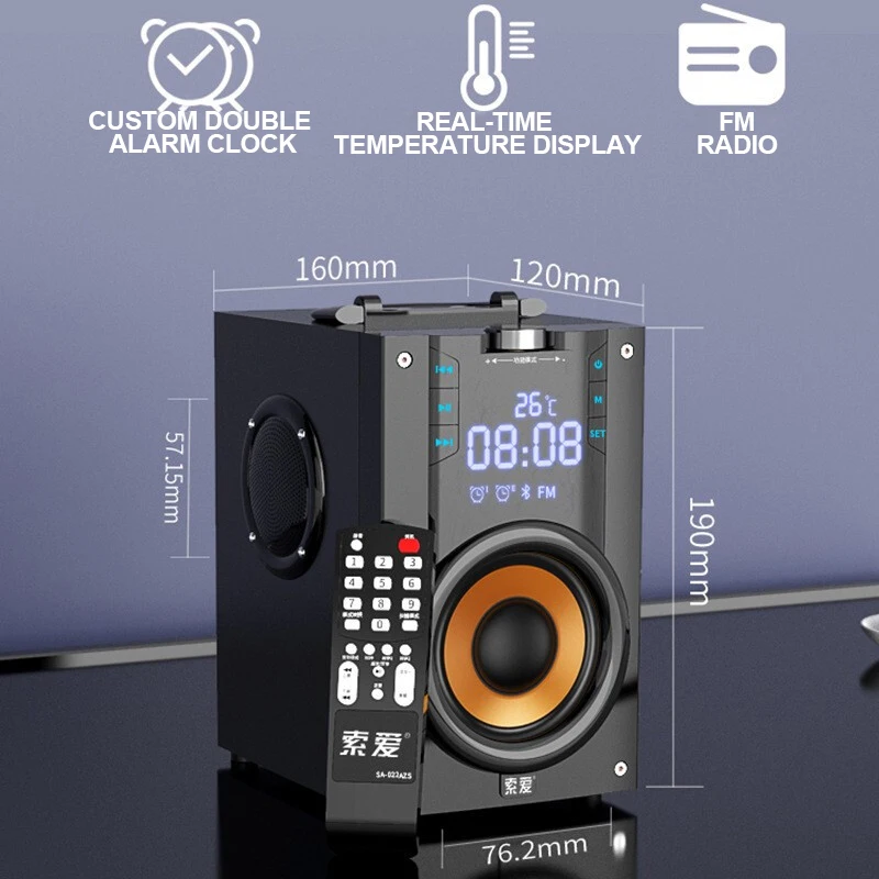 Bluetooth колонка с активными басами 2200 мА · ч часы FM радио TF карта| |