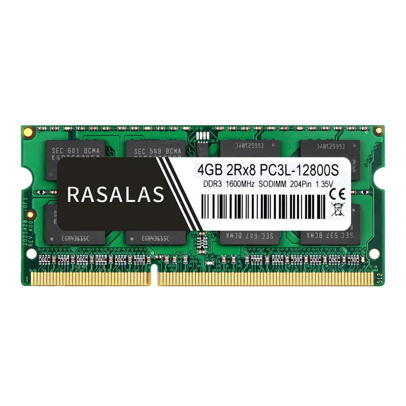 Rasalas DDR3 4 ГБ 8 Оперативная память 2Rx8 PC3 12800S DDR3L 1600 МГц SO DIMM 1 35 V Oперативная Nамять