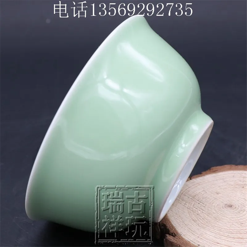 Китайская старинная зеленая фарфоровая кухонная миска Longquan Qing Imperial