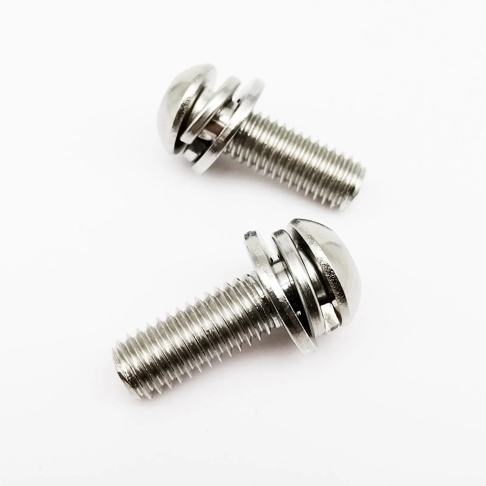 1/50pcs M3 M4 M5 M6 M8 304 Stainless Steel Hexagon Hex Socket Button Head SEM Screw Flat With Washer Spring Gasket Assemble Bolt - купить по