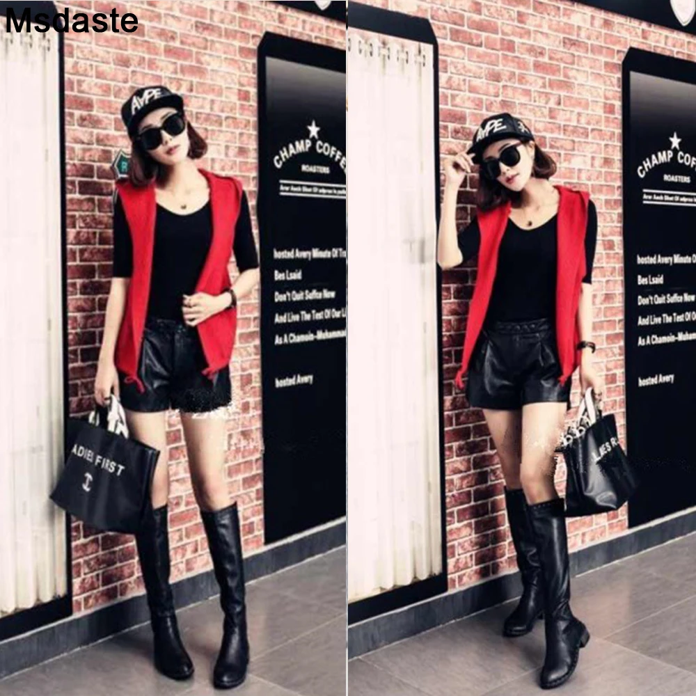 Свитер женский трикотажный осенне-осенний короткий с капюшоном - купить по