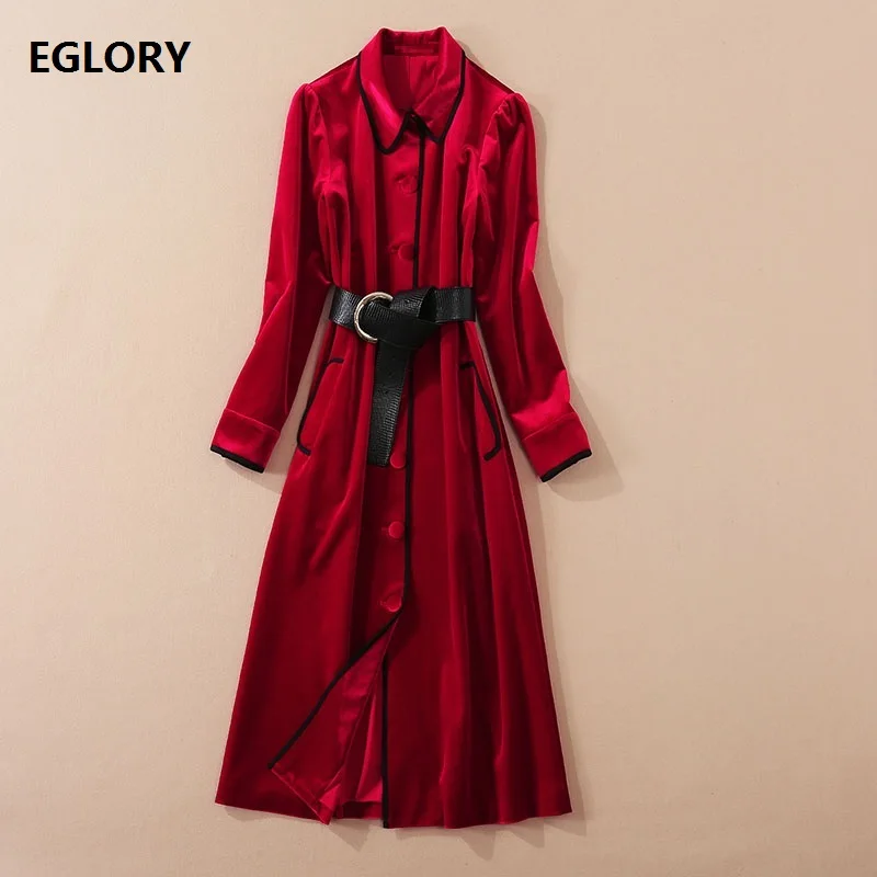 

Top Quality New Long Coat Trench 2020 Autumn Winter Overocats Women Striped Color Block Belt Patchwork Long Brown Coat Outerwear