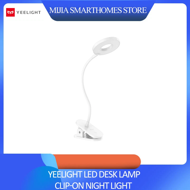 Xiaomi Yeelight светодиодный настольный светильник с зажимом, Ночной светильник, заряжаемый от USB, 5 Вт, 360 градусов, Регулируемая лампа для чтения, для спальни