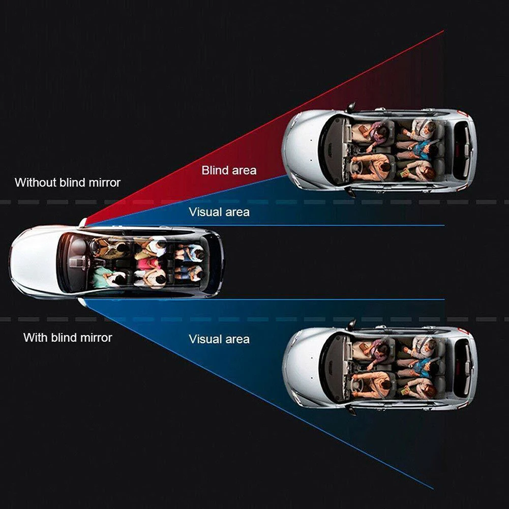 

Self Adhesive Mirror 2pcs Blind Spot Mirror 2" Round Car Convex Mirror 360 Degree Adjustable Wide Angle Fogless Rear View Mirror