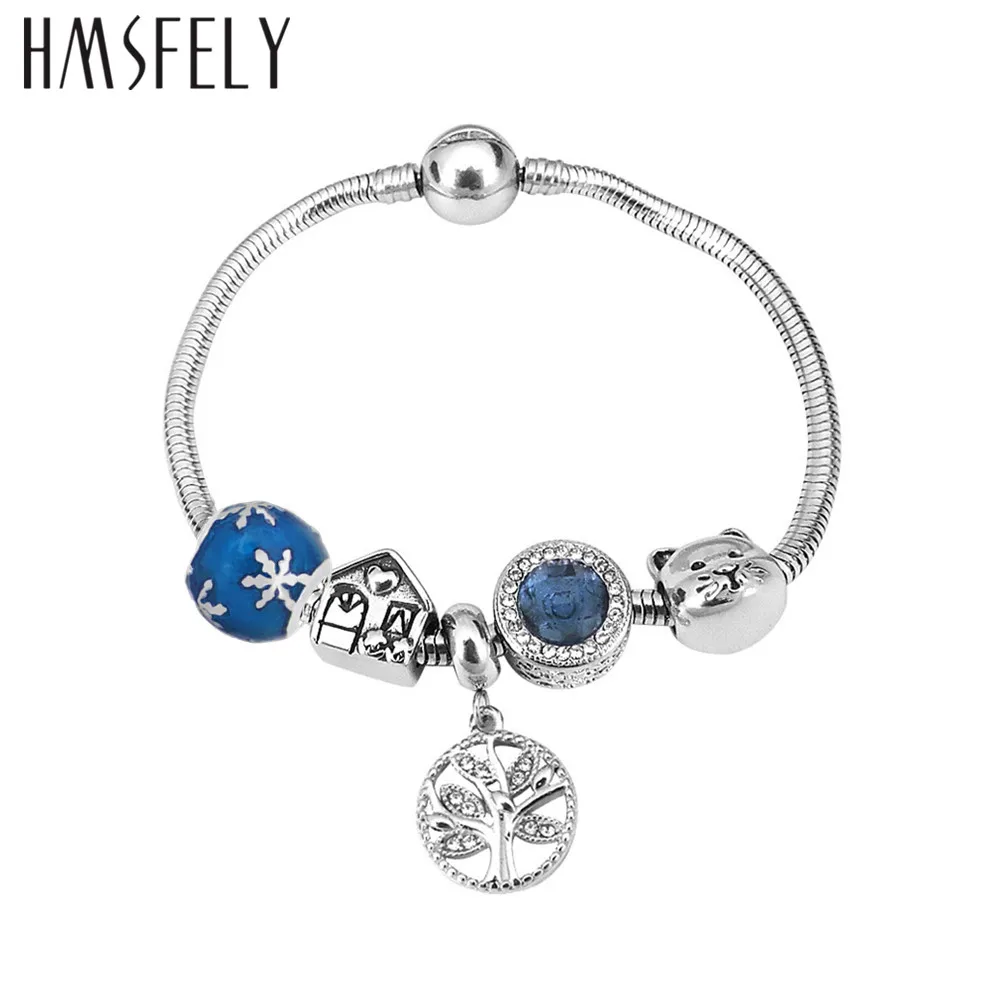 HMSFELY шарм снежинка эмалированные бусины для самостоятельного изготовления