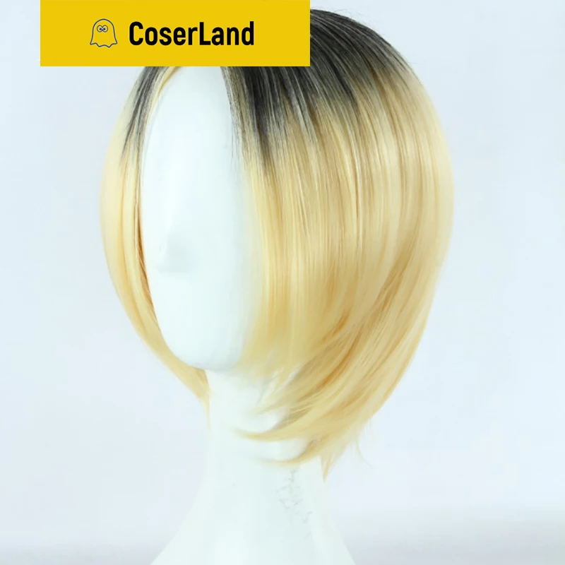 Haikyuu! Парик для косплея Kenma Kozume блонд из аниме короткие желтые Костюмные парики