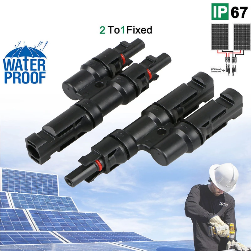 Т образный трехсторонний фотогальванический разъем MC4 специальный постоянного