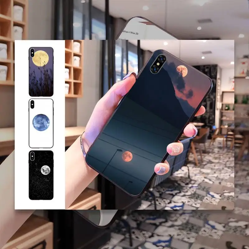 Полнолуние небо мягкий резиновый чехол для телефона IphoneX XS 11 11Pro 5 5s SE 6 6s Plus 7 8 2020