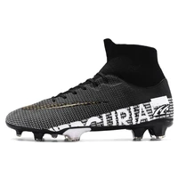 men soccer shoes adult kids tffg high ankle football boots cleats grass training sport footwear 2022 trend mens sneakers 35 45