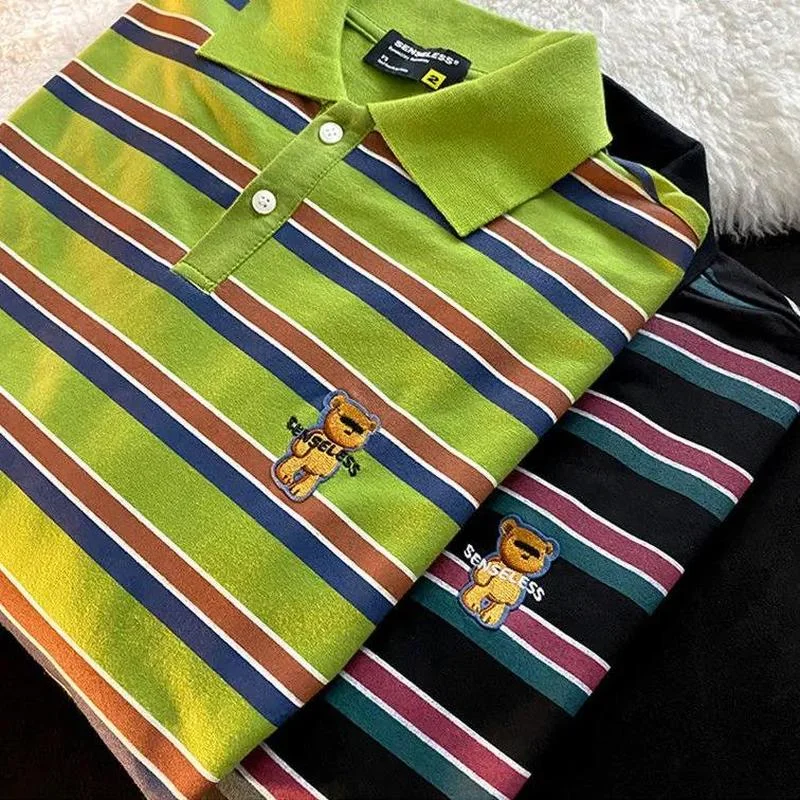 Полосатая рубашка-поло с авокадо свитшот Женская Базовая зимняя одежда для