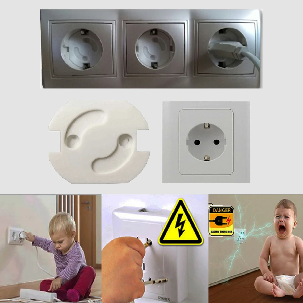 10 шт./лот Поворотная Крышка для детской безопасности с 2 отверстиями европейский