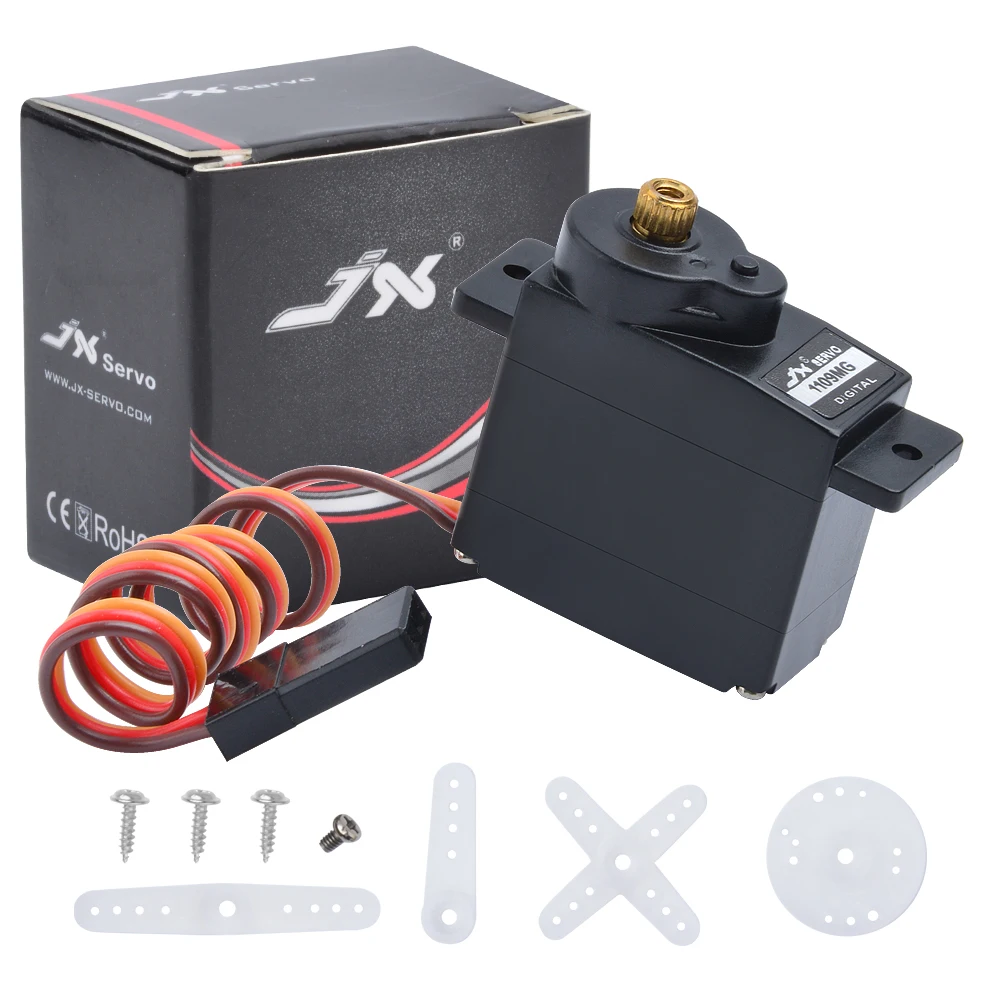 JX-Servo PDI-1109MG para coche a control remoto, 4 unidades, 9g, 2,5 kg, engranaje de Metal, n&uacute;cleo digital, Servo para 1/18 ala fija, coche, barco, Robot, brazo, helic&oacute;ptero-2