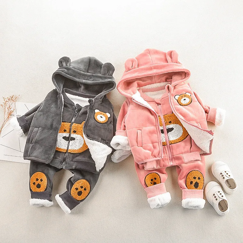 Комплект зимней одежды для мальчиков и девочек 0-5 лет 2019 Повседневный теплый
