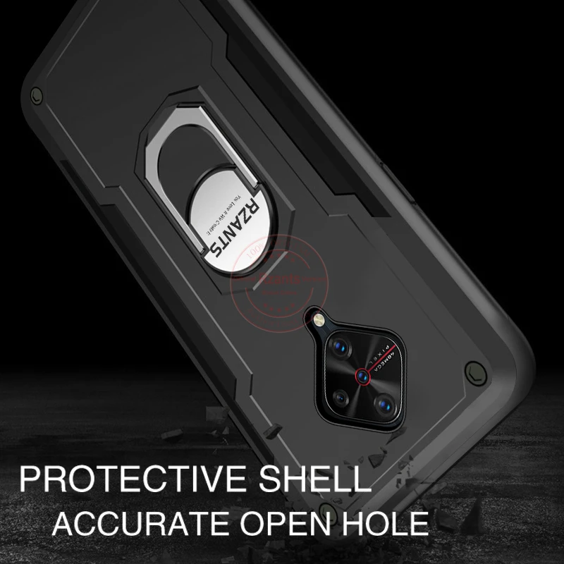 

Rzants For VIVO S1 Case [King Ring] Shockproof Hybrid Armor Man Hard Phone Casing