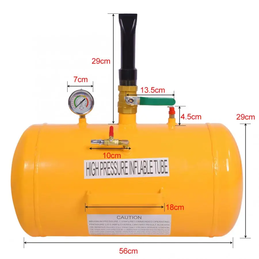 10 Gallon 0.8Mpa High Pressure Tank Filling Inflable Tube Car Wheel Tire Tyre Inflation 40L Vacuum Inflating Pump | Обустройство дома