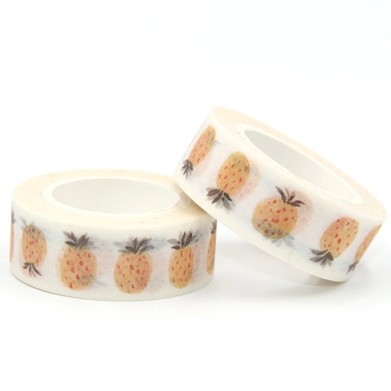 New Arrival 1PC 15MM*10M Cute Fruit Pineapple Washi Tape Wide Sticky Adhesive Scrapbooking Album DIY Decorative Paper | Канцтовары для