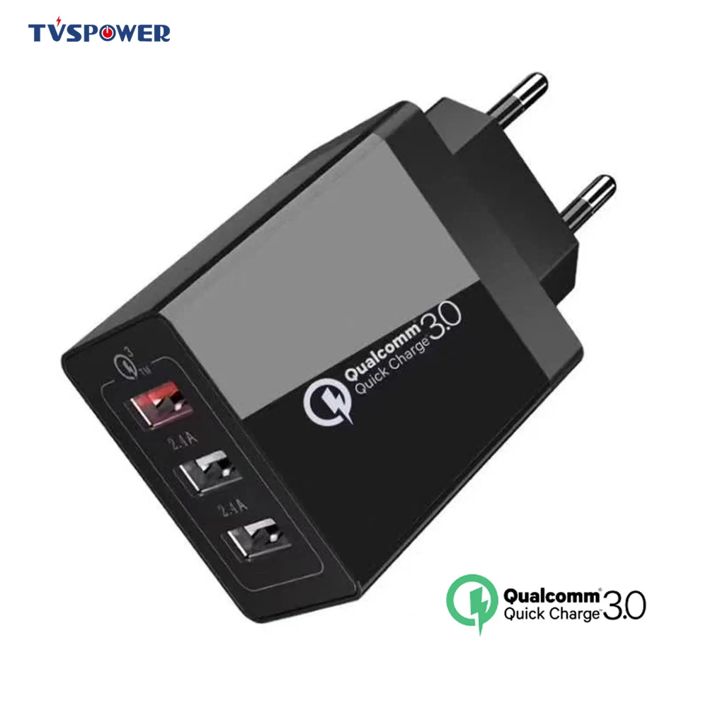 Быстрое настенное зарядное устройство QC 3 0 + 2 USB A с портами|Зарядные устройства