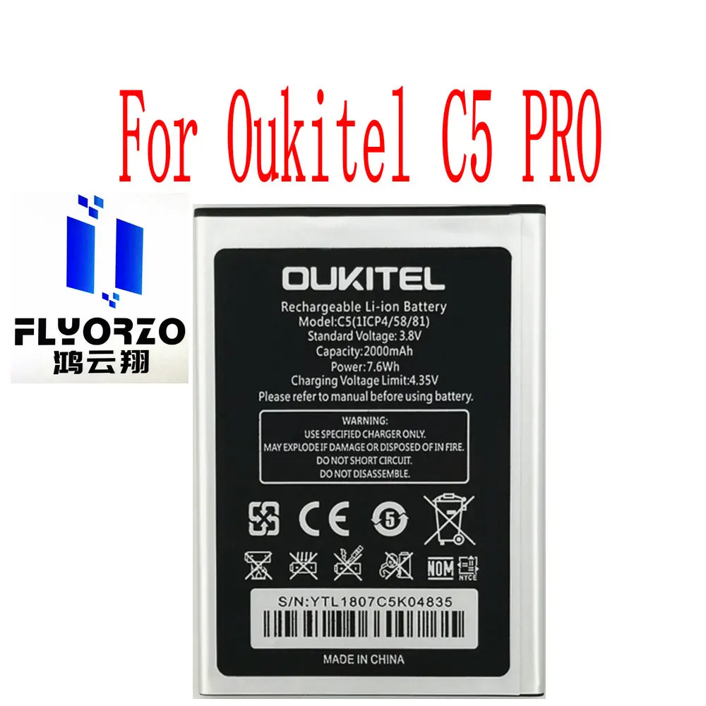 

Brand new original 2000mAh Oukitel C5 Battery For Oukitel C5 PRO Mobile Phone