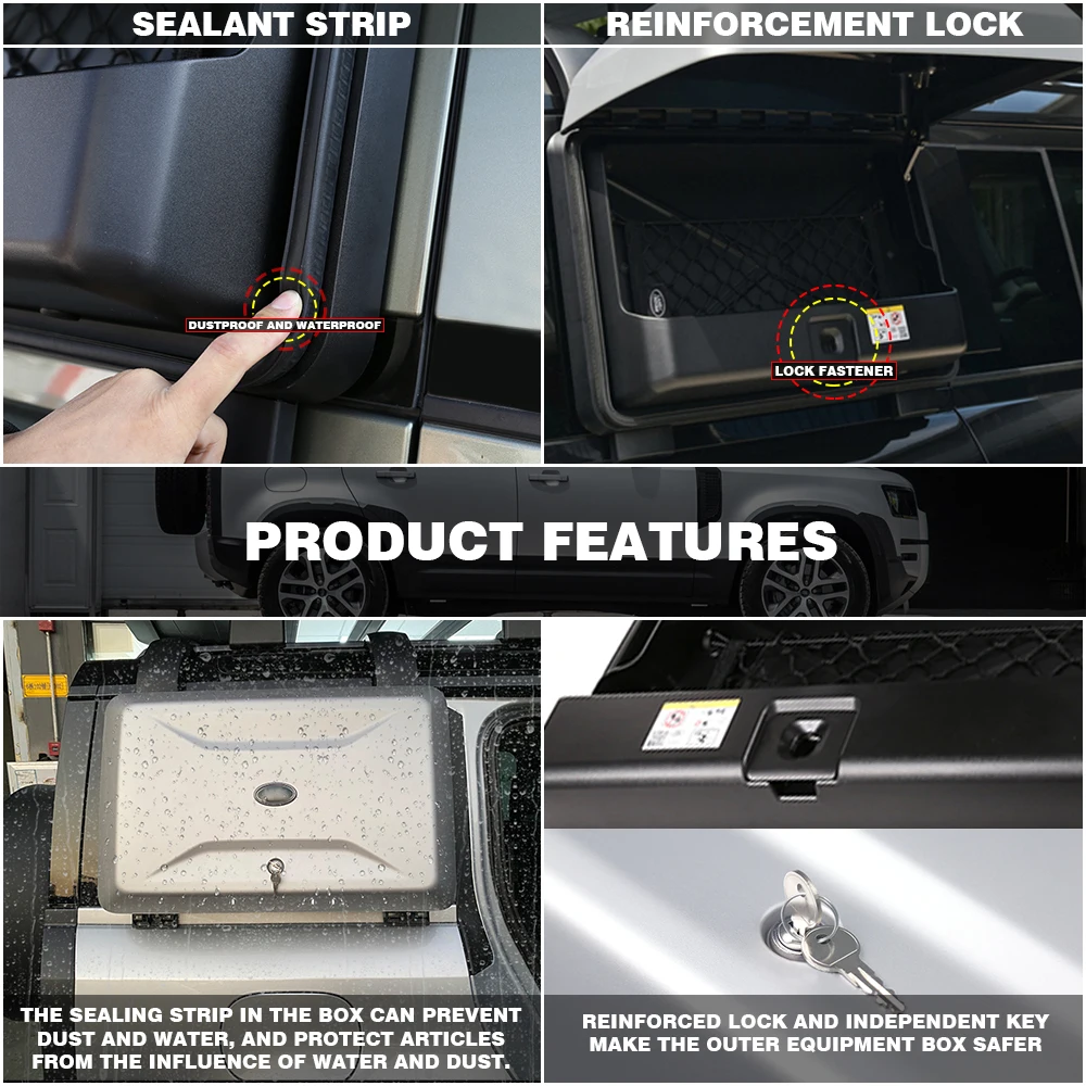 Серебряный багажник на крышу для багажа боковой инструмент бокс оборудования