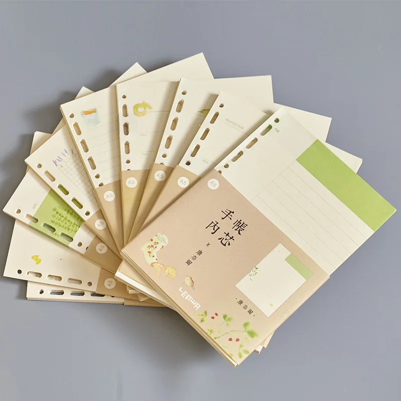 Сменный спиральный блокнот A5A6 9 видов: пустой сетчатый точечный повседневный