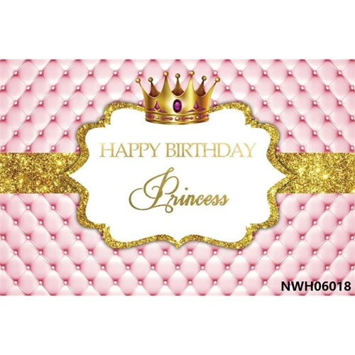 Yeele Baby 1st Birthday Backdrop Girl Princess Baby Shower Золотая Корона розовая пользовательская фотография Виниловый фон для фотостудии - Цвет: NWH06018