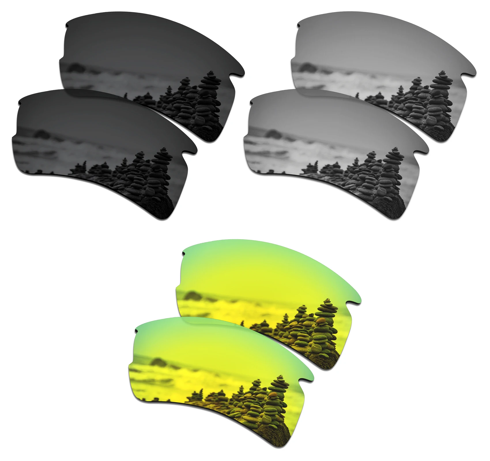 BlackSilverGold SmartVLT поляризованные Сменные линзы для солнцезащитных очков Oakley Flak 2,0 XL-несколько вариантов - Цвет линз: BlackSilverGold