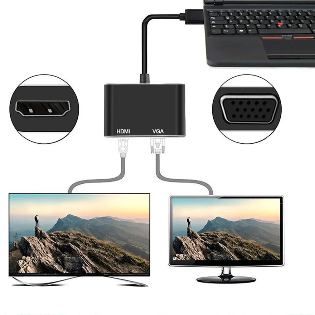 Переходник с USB 3 0/2 0 на HDMI / VGA HDTV внешний конвертер видеокарты практичный