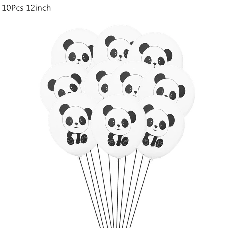 10pcs panda1 Мультяшная панда тематическая вечеринка на день рождения украшения одноразовая посуда набор тарелок салфетка панда вечерние шары подарок для ребенка - Цвет: 10pcs panda1