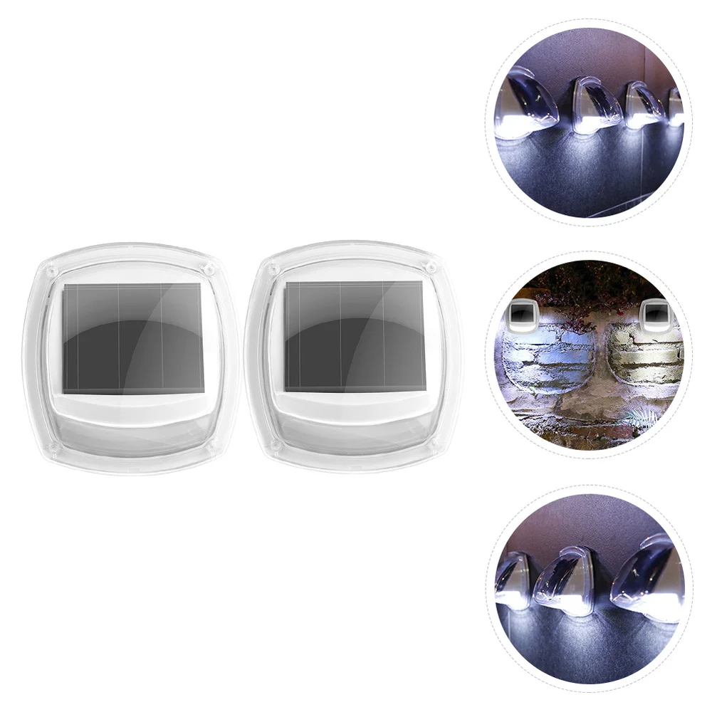

2pcs Solar Powered Wall Lamp Waterproof Yard Lamp Fence Lamp 8 LED Wall Light