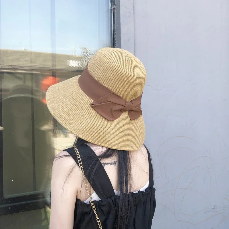 

Celebrity Same Hat Women Summer Sunshade Outing Straw Hat Sun Hat Seaside Sun Hat Big Brim Beach Foldable Fisherman Hat