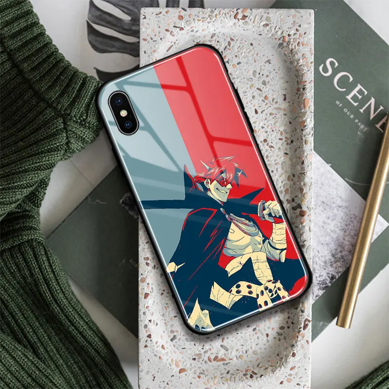 Мягкий силиконовый стеклянный чехол для телефона Gurren Lagann Kamina iPhone SE 6 6s 7 8 Plus X XR XS 11