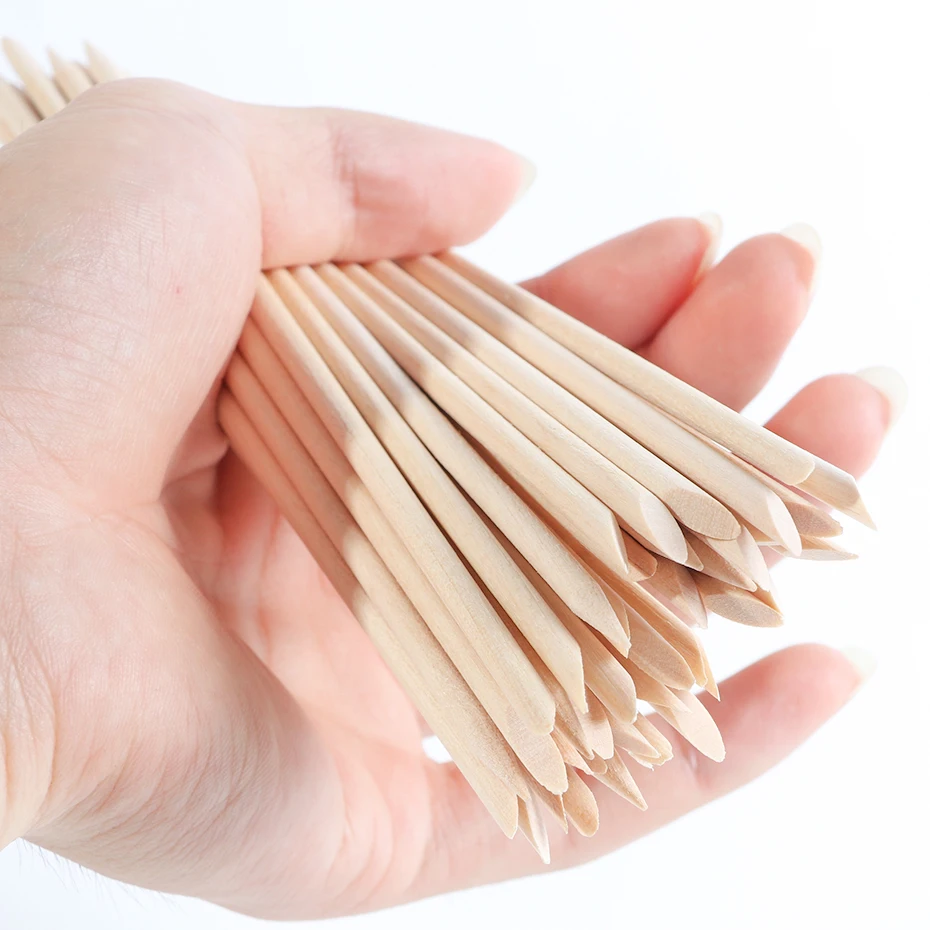 4 разных размера палочки из оранжевого дерева двухсторонняя толкатель для