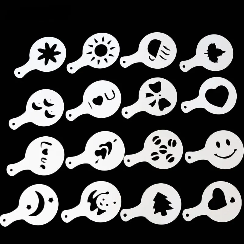 Трафаретная форма для кофе молока кекса 16 шт. шаблон бариста капучино Strew Pad