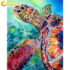 CHENISTORY морская черепаха Плавание в океан; Масляные краски по номерам 40x50 рамкой расписанную Современный домашний Гостиная Настенный декор рукоделие