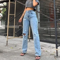 y2k ripped baggy jeans women straight high waist vintage denim wash mom pants comfy casual loose streetwear wide leg trousers