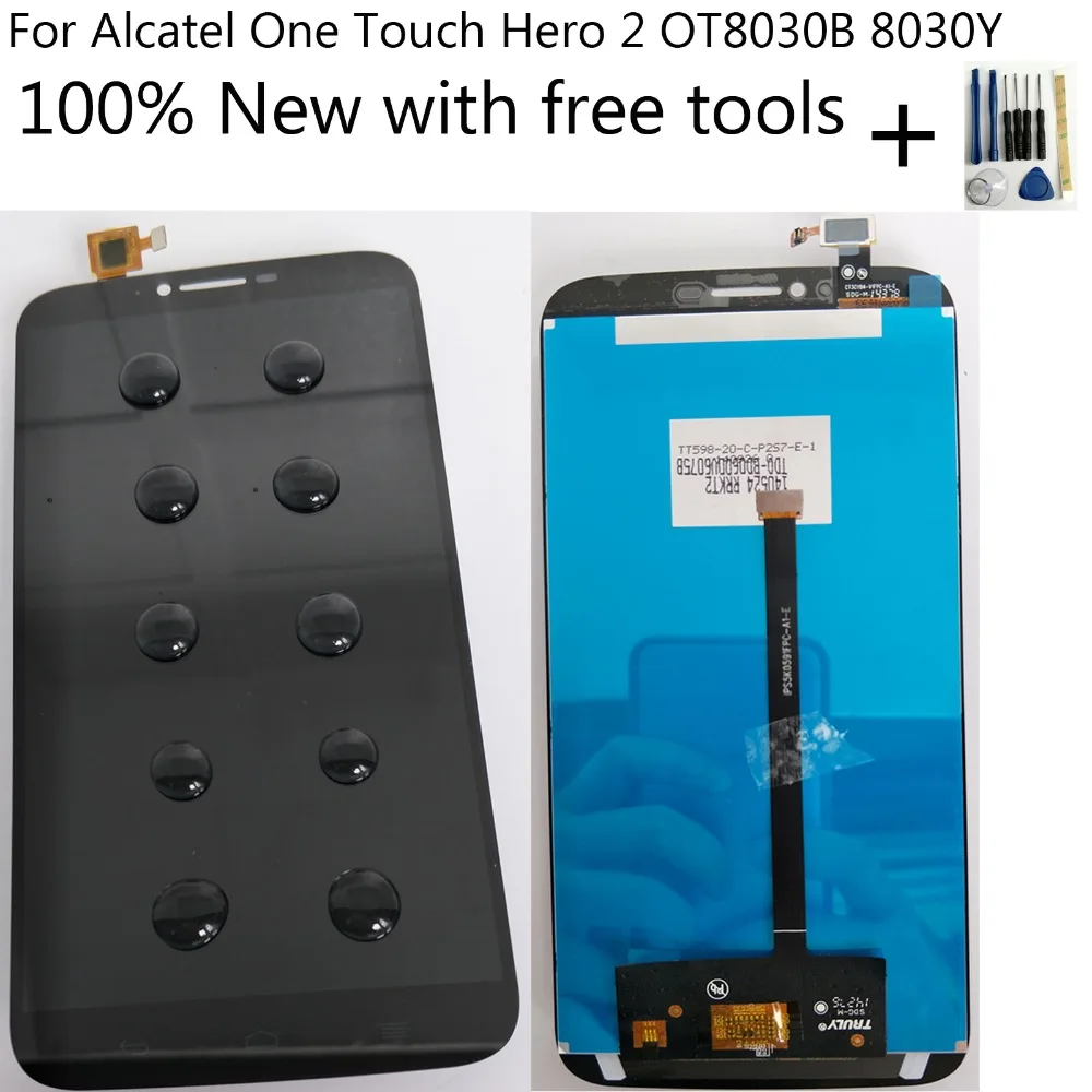 

Shyueda 100% New For Alcatel One Touch Hero 2 8030 OT8030 OT8030B 8030Y IPS LCD Display Touch Screen Digitizer +Tool +Adhesive