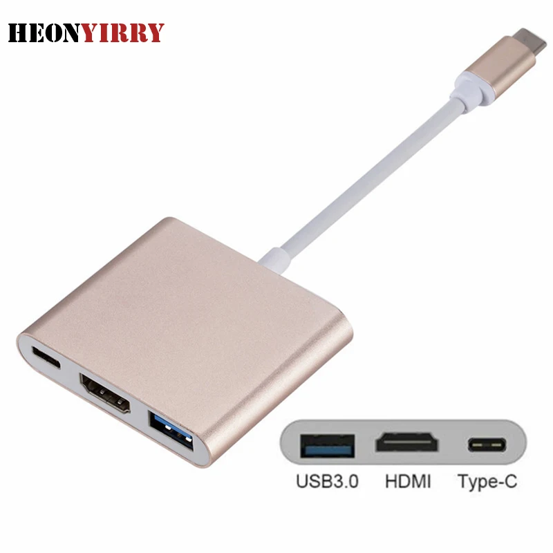 3 в 1 USB-C к HDMI кабель конвертер для samsung huawei Apple Usb 3,1 Thunderbolt 3 type C переключатель к HDMI 4K Кабель-адаптер 1080P