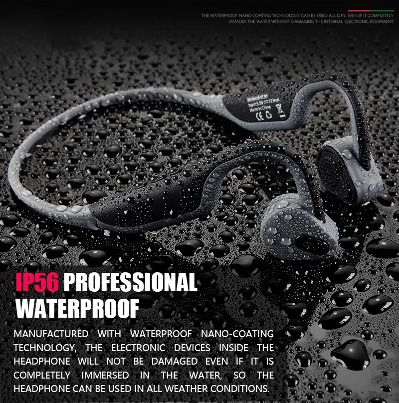 

Original Sales Waterproof Bone Conduction Bluetooth V5.0 Neck-strap Earphones Intelligent Noise Reduction