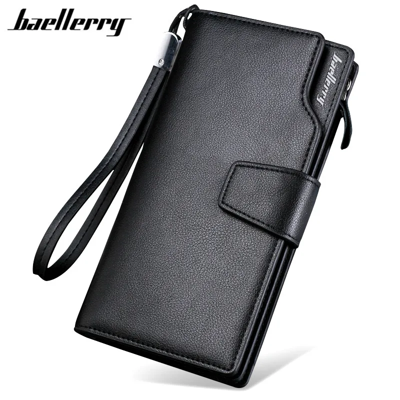 

Baellerry Luxury Brand Men's Wallets Men Long Purse Wallet Male Clutch PU Leather Zippers Wallet Men Business Wallet Coin Purse