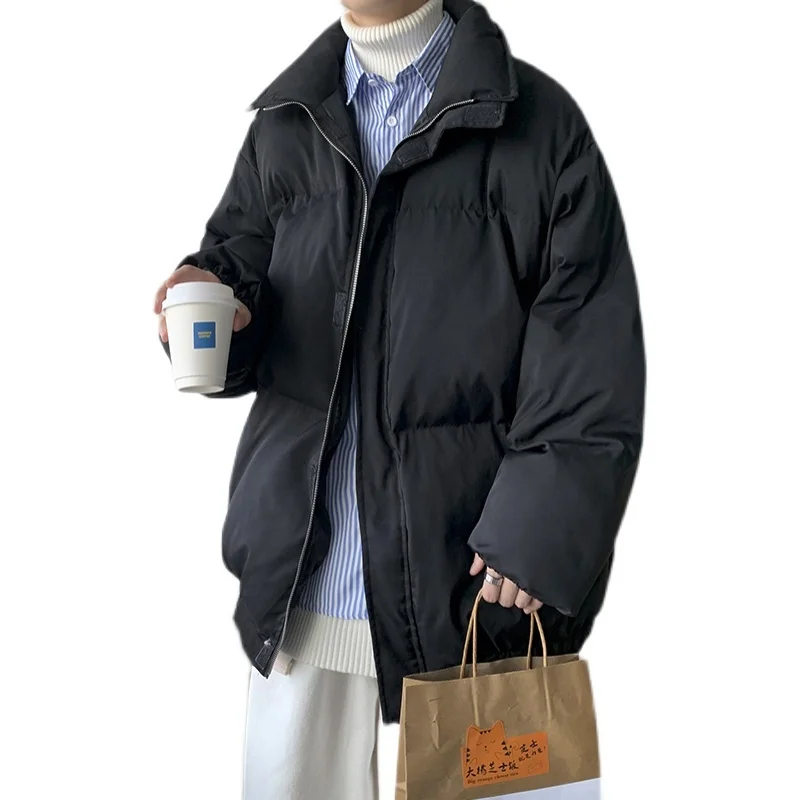 Winter Jacket Men Warm Fashion Casual Oversized Thick Jacket Men Korean Loose Short Coat Mens Black Blue Purple Parker Jackets
