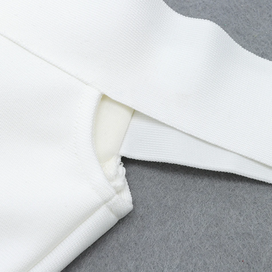 

White Strapless Rayon Bandage Dress Sexy Sleeveless Bodycon midi Celebrity Evening Party Vestidos Dress 2020 Summer Fashion New