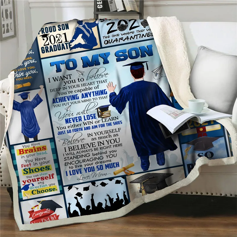 Мягкое фланелевое одеяло моему сыну экспресс с надписью Love толстое покрывало для