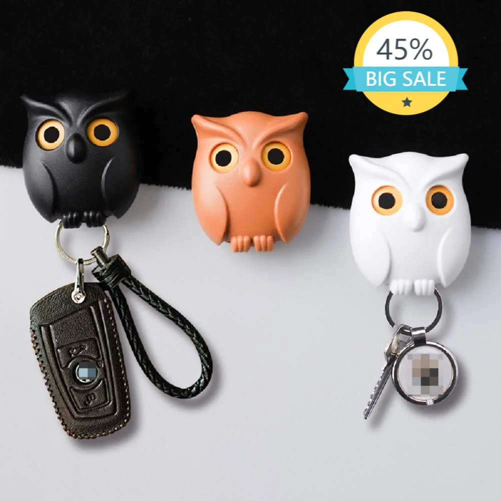 

1PCS Automatic Open Close Eyes Owl Keychain Holder with Magnetic Wall Mounted Creative Key Hanger Holder for Home Office