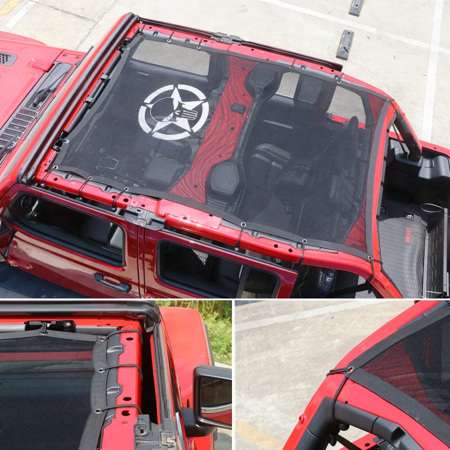 Солнцезащитная сетка с верхним покрытием для защиты от УФ-лучей на крышу Jeep Wrangler