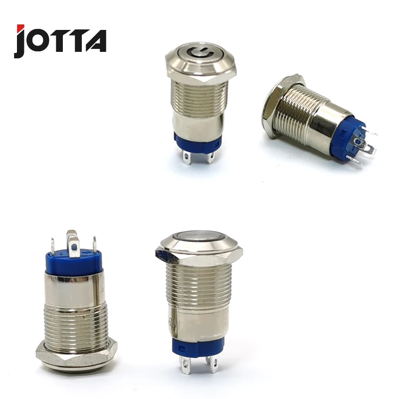 12mm Button Switch LED Light Ring Lamp Symbol Power Black Momentary Latching 3-6V 12V 24V 220V | Обустройство дома