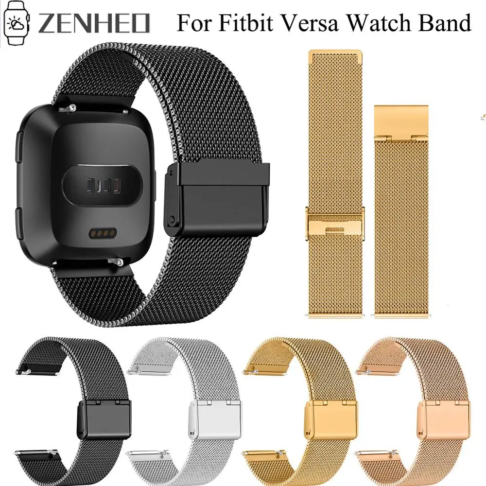 

Milanese Stainless Steel Mesh Watchband Belt Replacement Wristband Bracelet Strap For Fitbit Versa Smart Watch Band