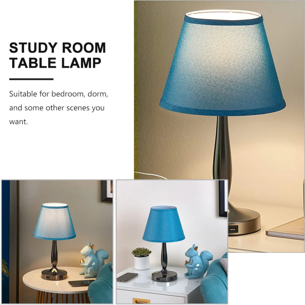

1PC Desk Lamp with USB Charging Port Bedroom Study Room Table Lamp (US Plug)